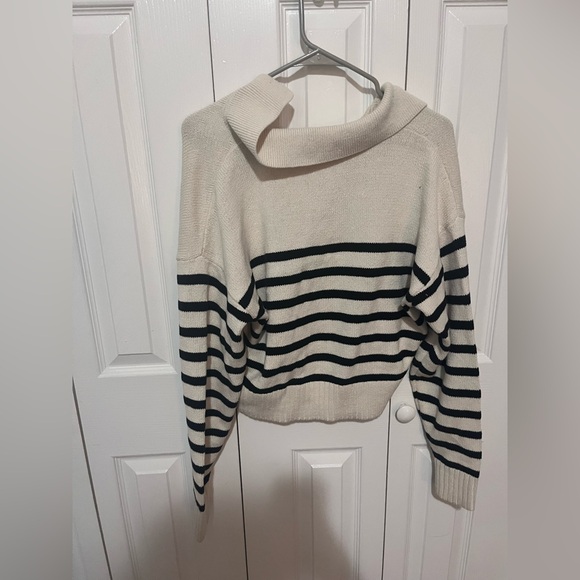 Reformation Francesco Polo Sweater Long Sleeve Stripes Cotton Extra Small - Picture 5 of 5